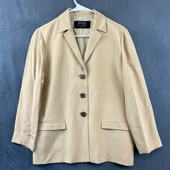 Vintage Dana Buchman Petite Women's Large Decorative 3 Buttons Blazer Business - Picture 1 of 8